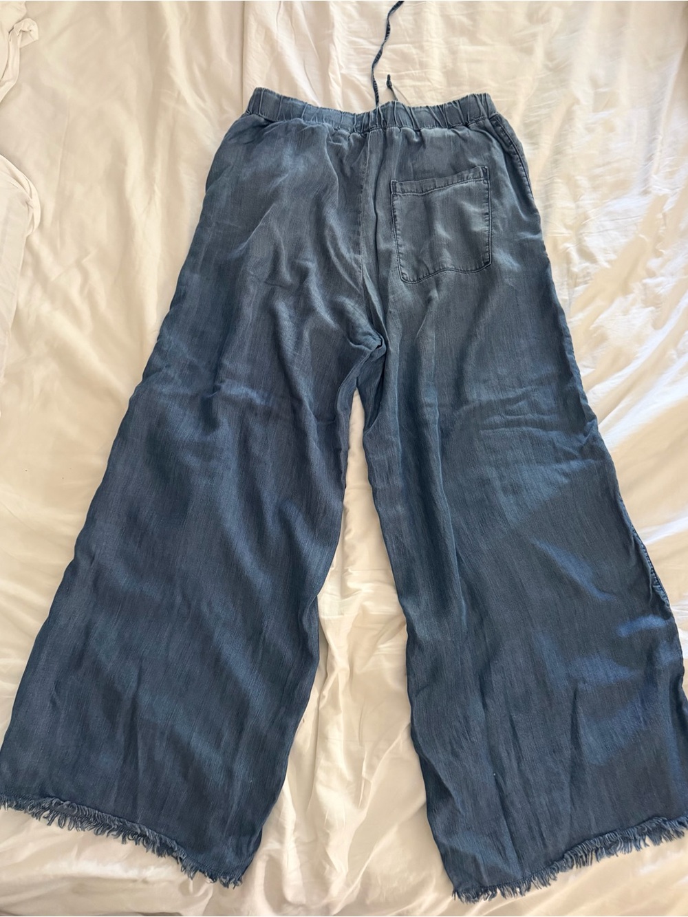 Wide Leg Blue Tencel-Look Lounge Pants